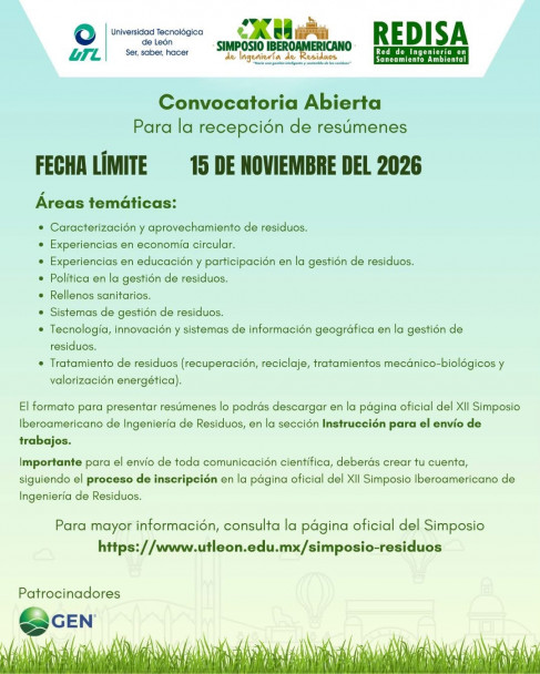 imagen XII Simposio Iberoamericano de Ingeniería de Residuos