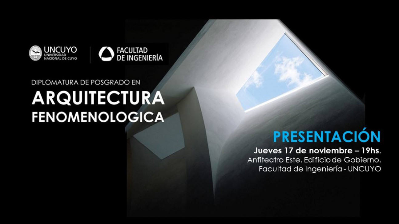 imagen Se presentará la nueva Diplomatura en Arquitectura Fenomenológica 