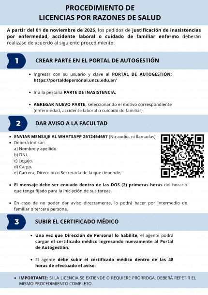 imagen Nuevo procedimiento de justificación de inasistencias por razones de salud para el Personal