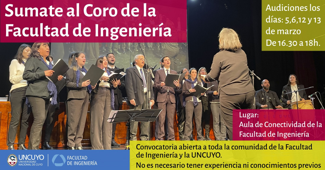 imagen Audiciones de voz para el Coro de la Facultad de Ingeniería  