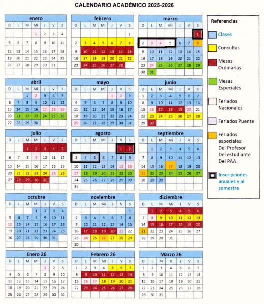 imagen Calendario Académico 2025