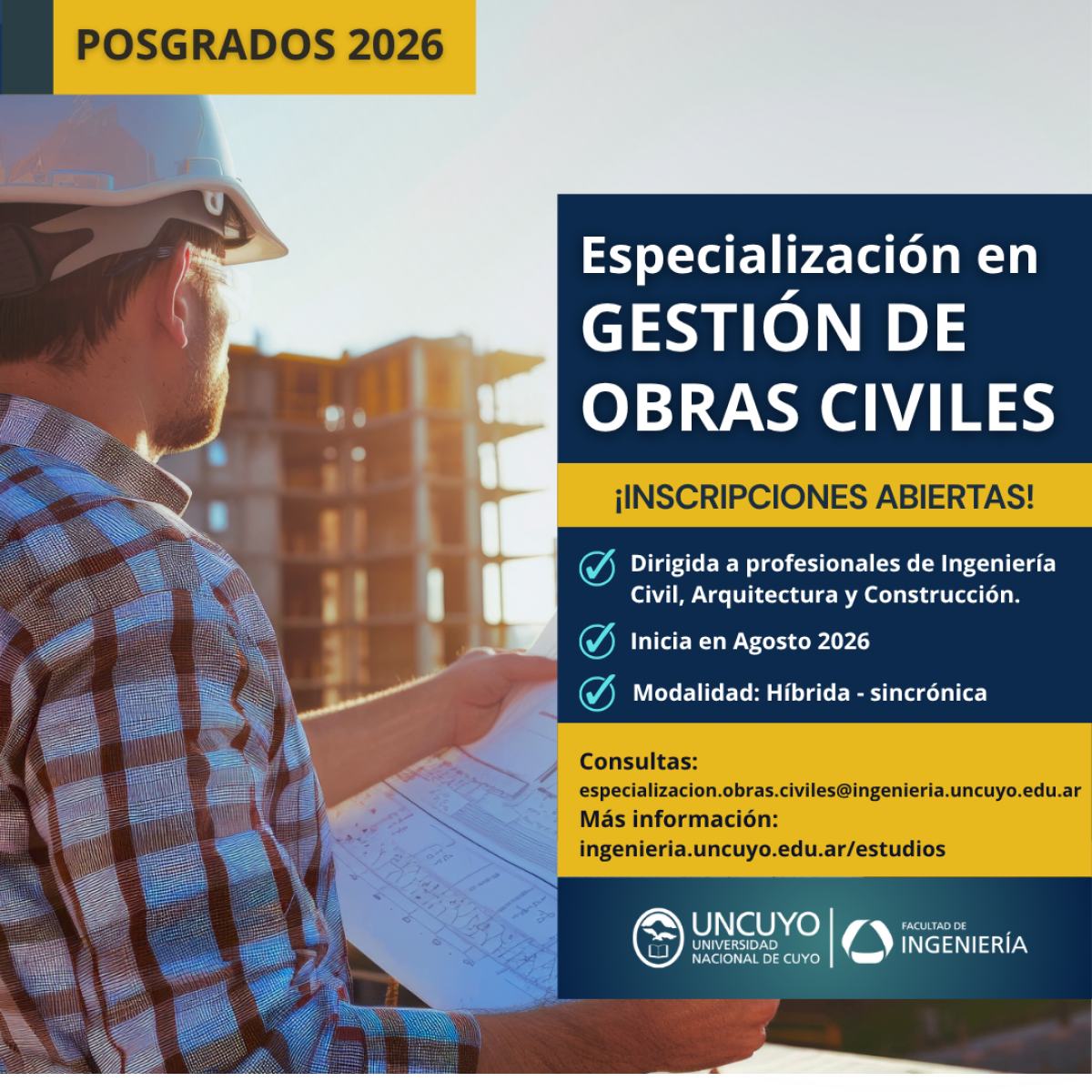 imagen Especialización en Gestión de Obras Civiles 