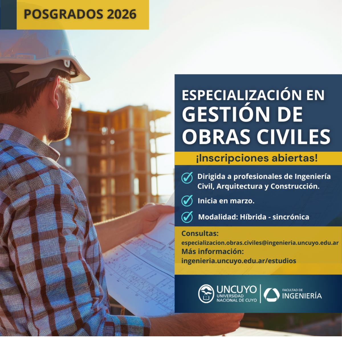imagen Especialización en Gestión de Obras Civiles 