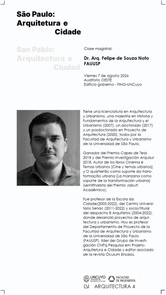 imagen São Paulo llega a la Facultad de Ingeniería: una conferencia para pensar la ciudad latinoamericana contemporánea