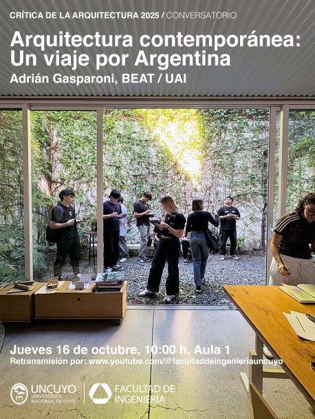 imagen Invitan a la charla "Arquitectura contemporánea. Un viaje por Argentina"