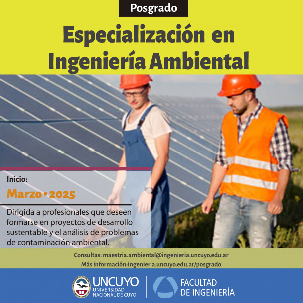 imagen Inscripciones abiertas para la Maestría y la Especialización en Ingeniería Ambiental 