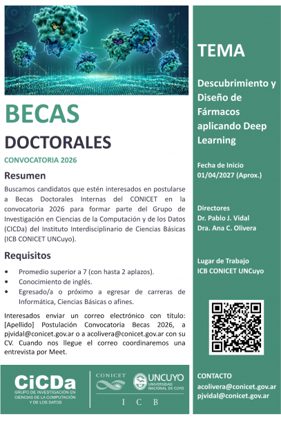 imagen Convocatoria a beca doctoral para investigar el diseño de fármacos con inteligencia artificial