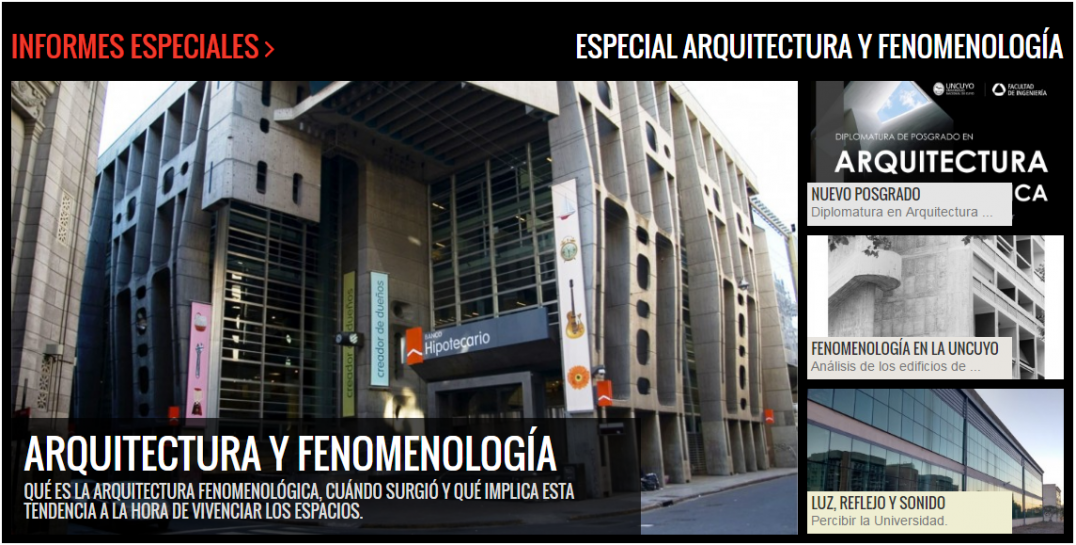 imagen Informe Especial sobre Arquitectura Fenomenológica