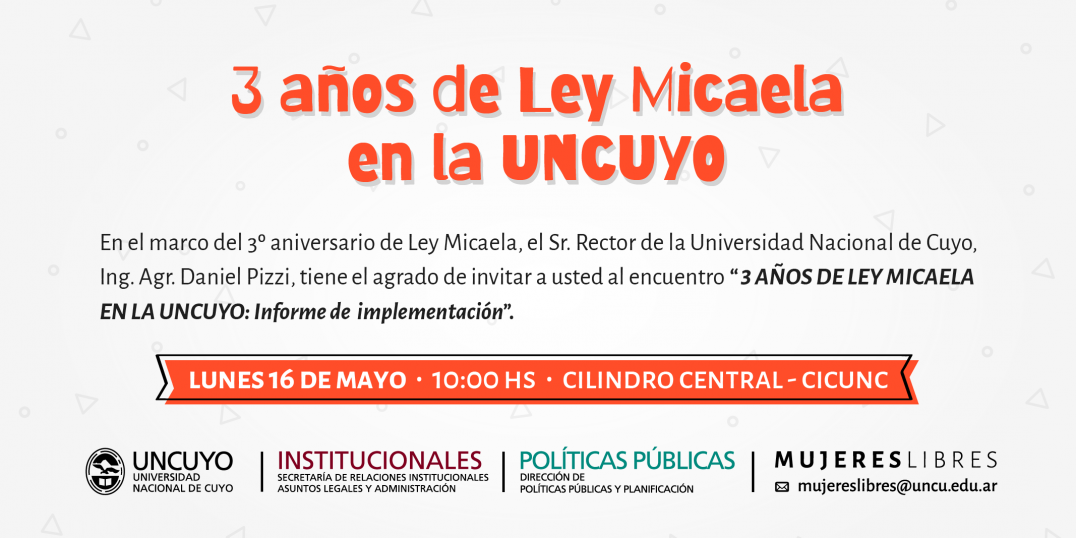 imagen Presentarán informe sobre la implementación de la Ley Micaela en la UNCUYO