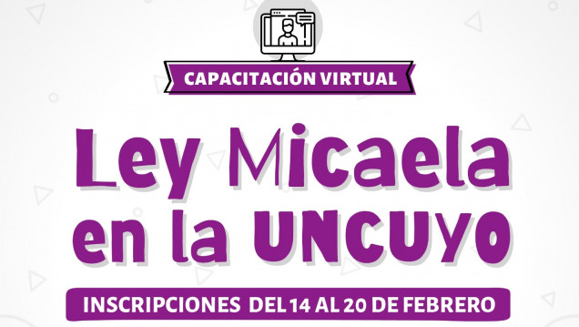 imagen Inscripciones abiertas para curso virtual "Ley Micaela en la UNCUYO"