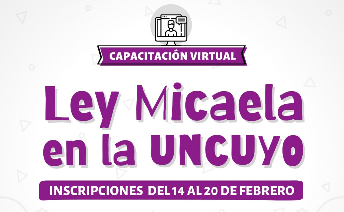 imagen Inscripciones abiertas para curso virtual "Ley Micaela en la UNCUYO"