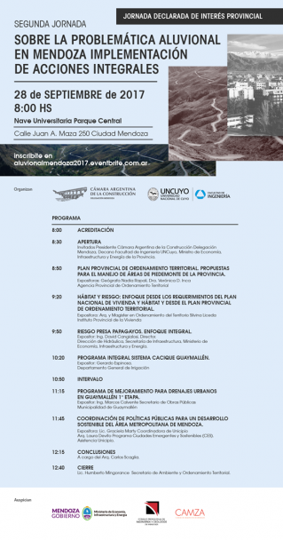 imagen Segunda Jornada sobre la Problemática Aluvional de Mendoza 