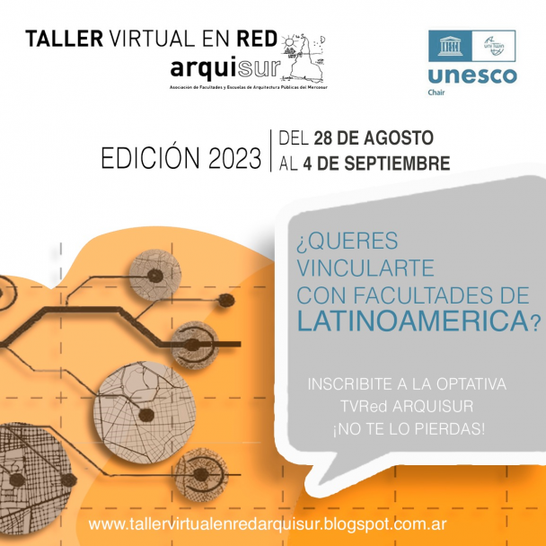 imagen Taller Virtual en Red Arquisur 2023 - cátedra UNESCO Ciudad y Proyecto