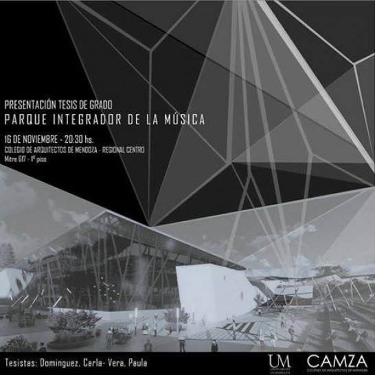 imagen Presentación de Tesis de Arquitectura: Parque integrador de la música 